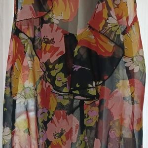 Colorful sheer blouse